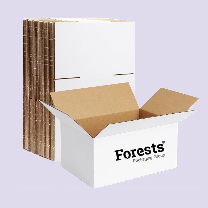 Custom Large Folding Kraft Packaging Box Moving Mailing Corrugated Cardboard Carton White Shipping Box For Small Business