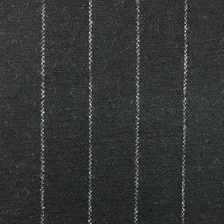 Новое поступление 280GSM черно-белая Полосатая Шерсть хлопок нейлон Смешанная трикотажная ткань для костюма пальто