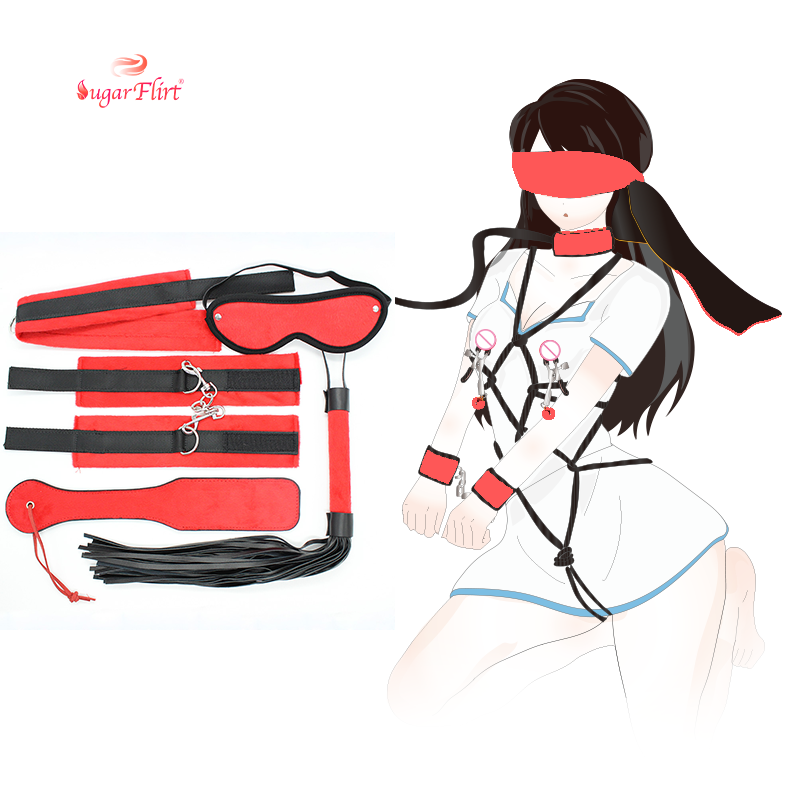 BDSM Adult Sex Toy 5pcs Erotic Slave Game Fetish Bondage Flirting Role-Playing Kit Sex Toy Set For Couples