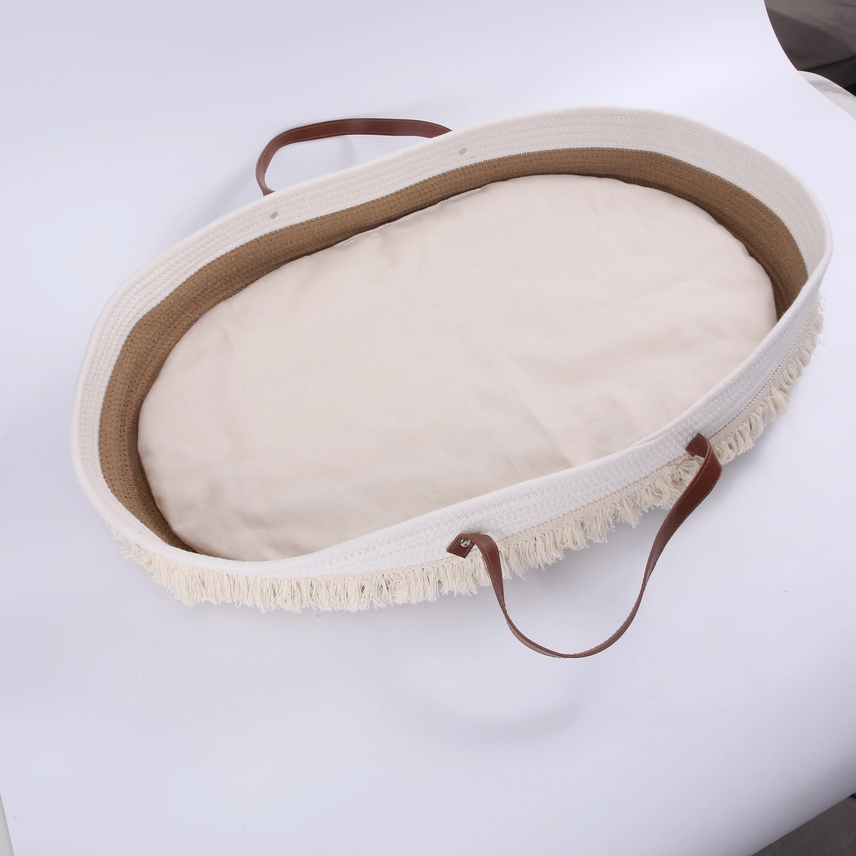 hot sale natural cotton rope baby changing basket pad moses with mattress