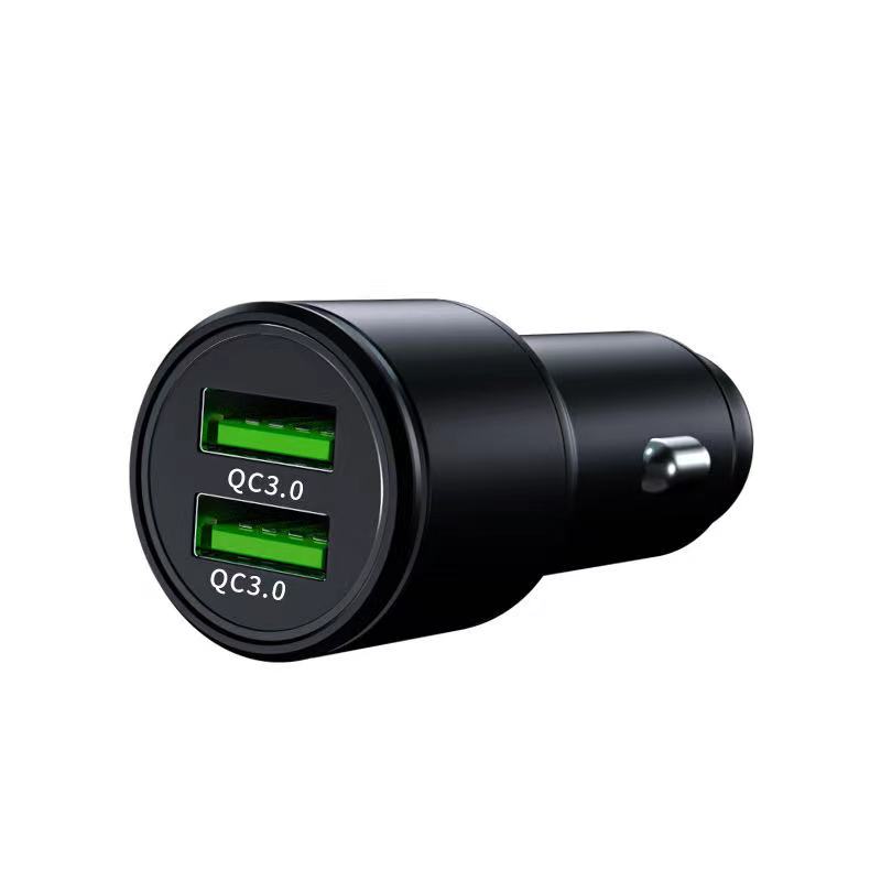 36W dual USB 6A smart car charger quick charging one pull two quick charging qc3.0 car charging converter