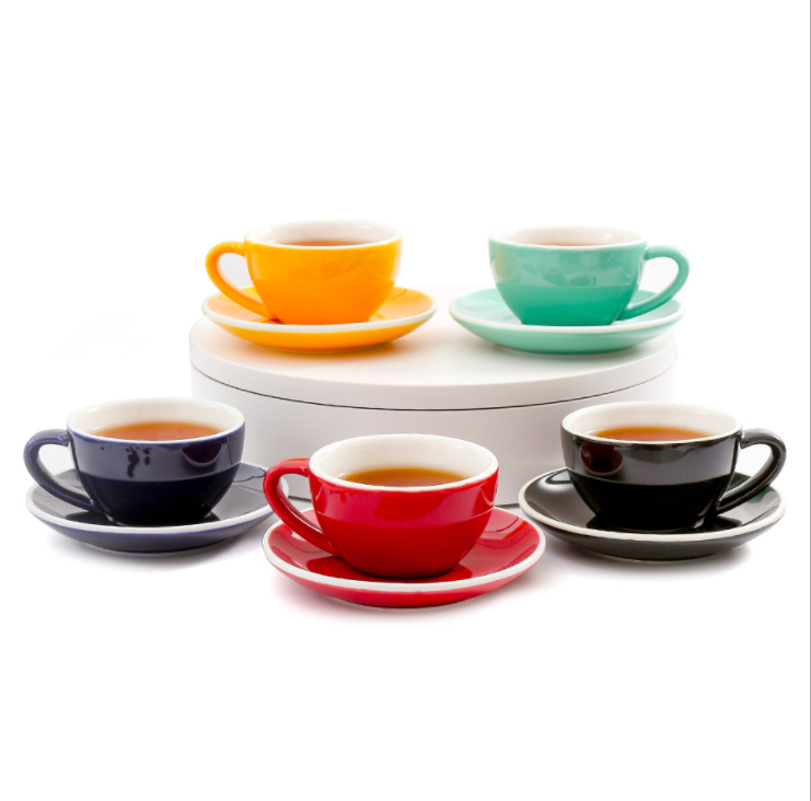 wholesale ceramic white cup with saucer tea espresso coffee cups and saucers set