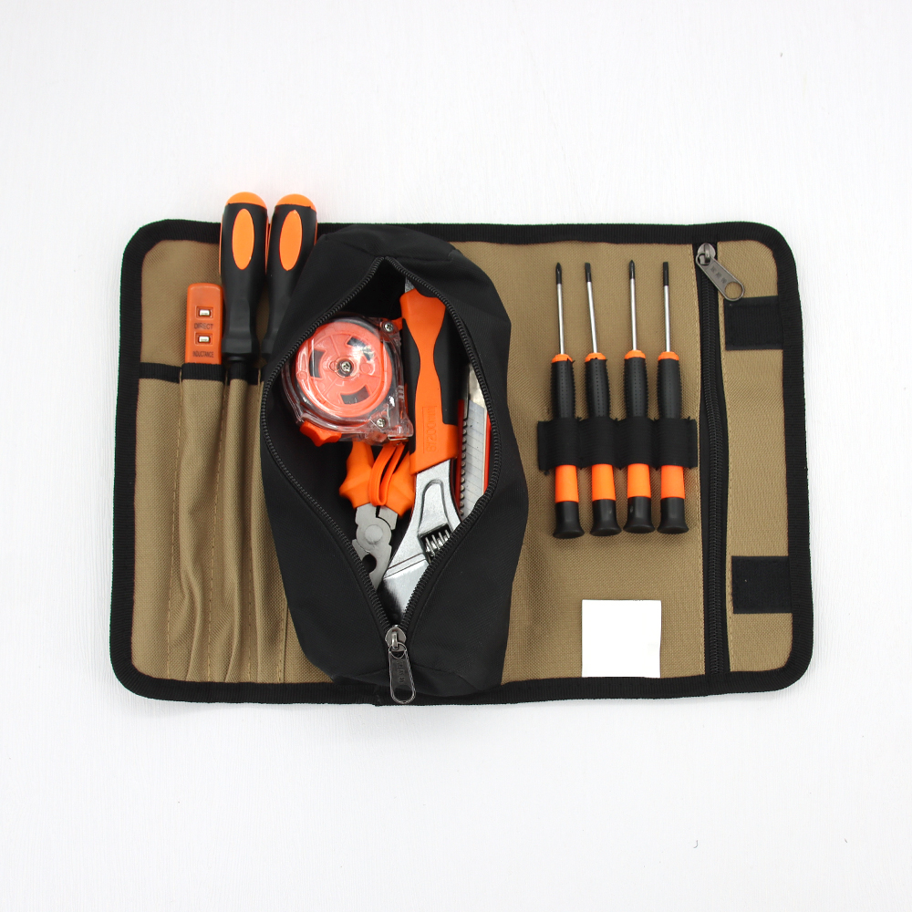 Multi-function Travel Kit Tools Set Storage Heavy Canvas Roll up Tool Bag