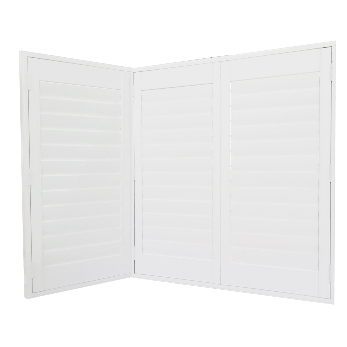 White painted interior wooden bifold plantation shutters