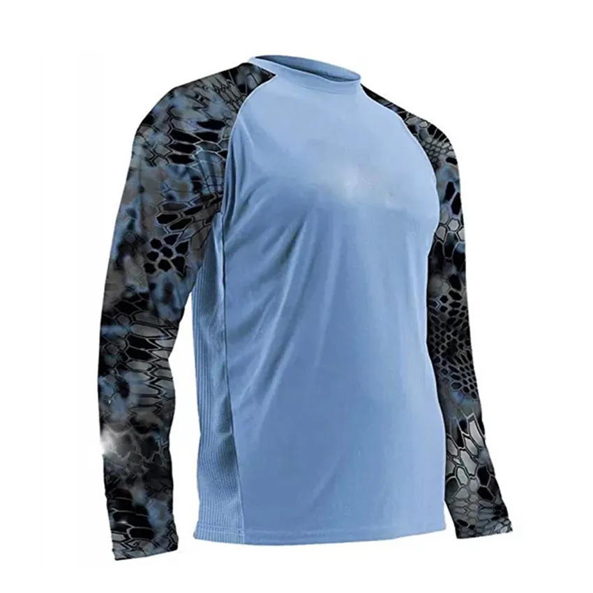 2021 custom wholesale design your camo sublimated long sleeve blank fishing jerseys shirt