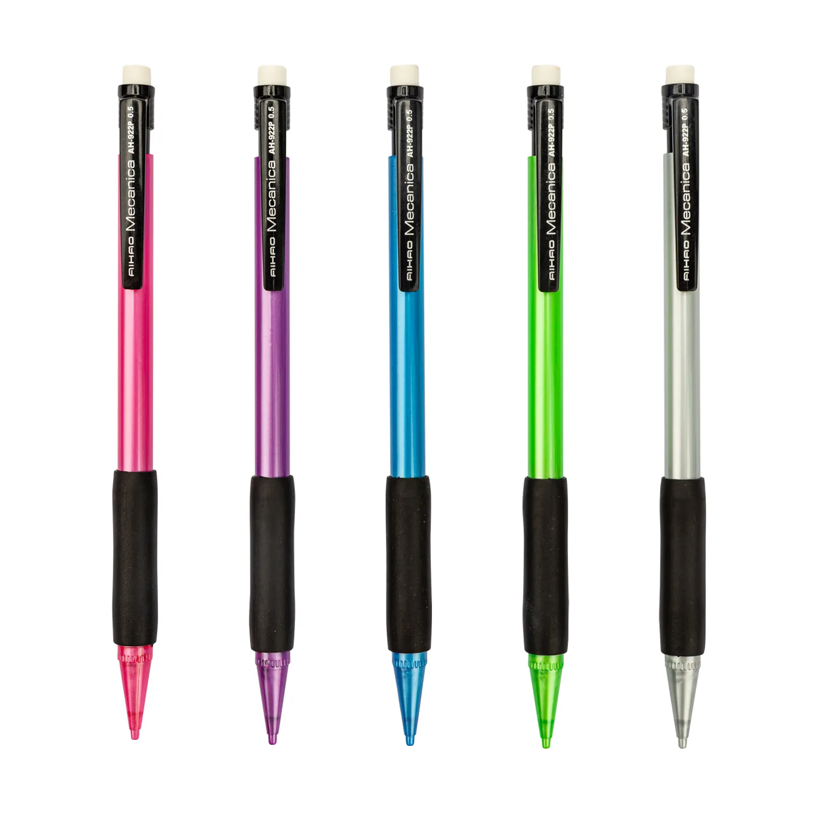 Aihao Custom Promotional Plastic Rubber Grip 0.7mm Mechanical Pencils Portaminas