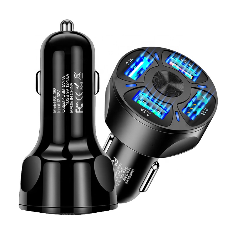 4 USB Портативное автомобильное зарядное устройство USB быстрое зарядное устройство для телефона