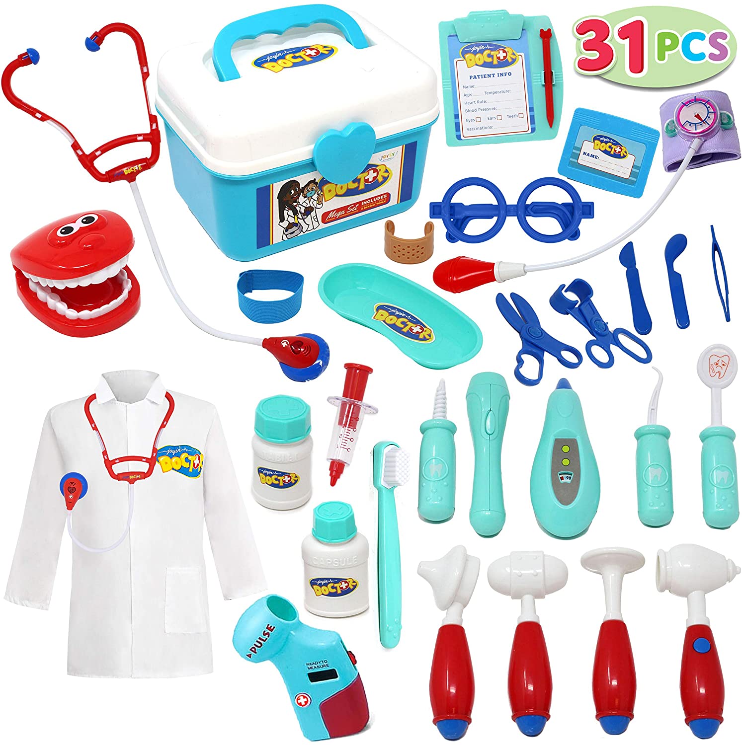 Jiutian Cheap Kids Doctor Playset Pretend Doctor Kit Dentist Medical Kit and Coat Toddler Doctor Roleplay Toy for Sale