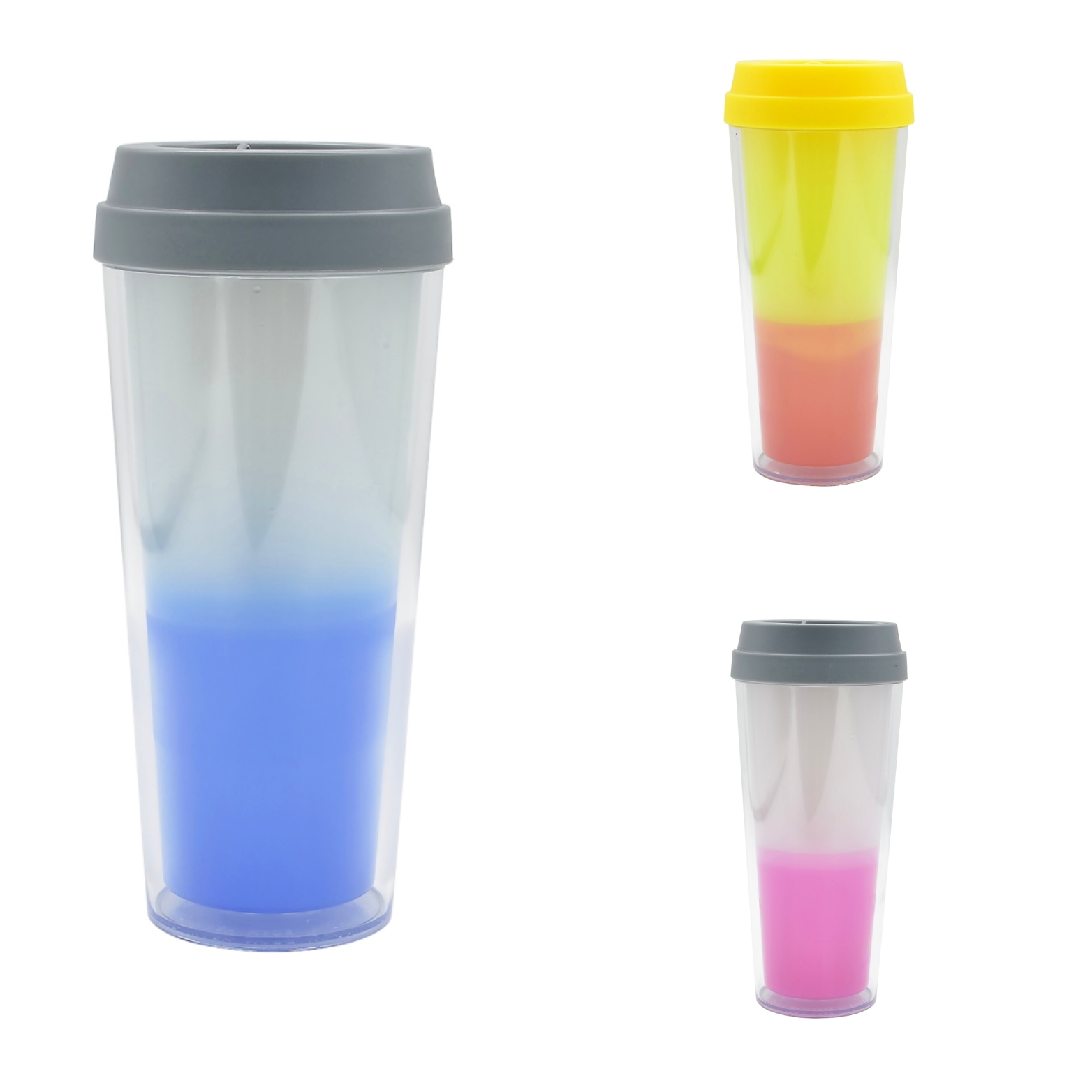 2021 ODM OEM настраиваемый 16Oz пластиковый прозрачный меняющий цвет стакан с комплектом соломы, меняющие цвет чашки