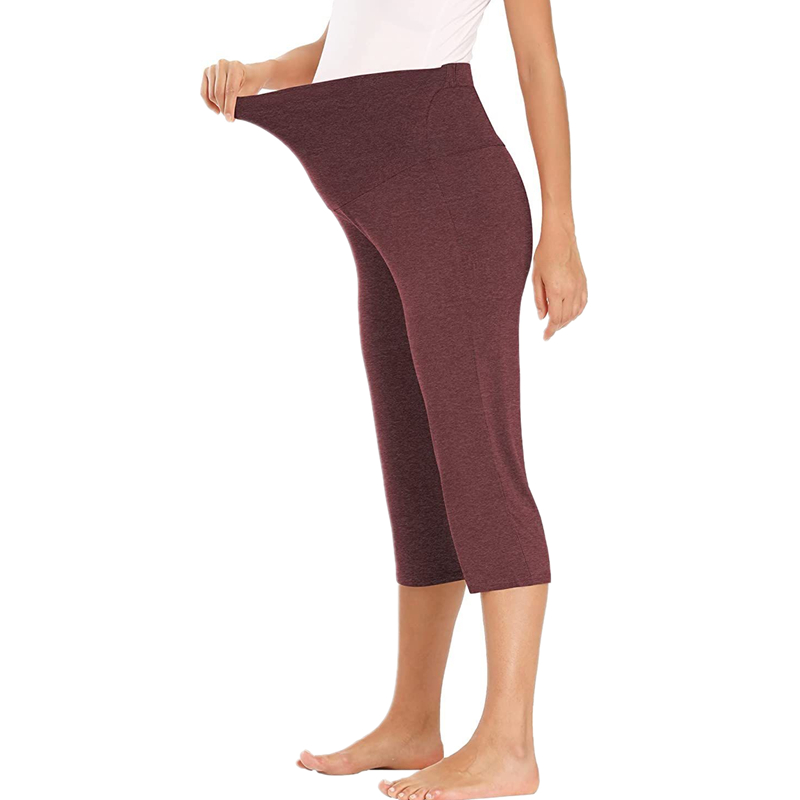 High waist slim ladies maternity dress leggings cropped trousers maternity dress