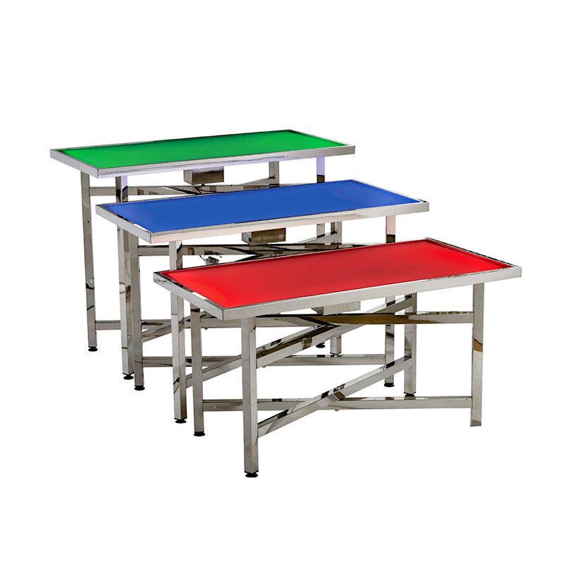 Buffet equipment modern tempered glass top banquet wedding stainless steel restaurant hotel mirrored buffet table