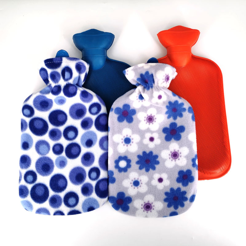 1500ml 2L 2000ml 25% Natural Rubber Portable Red Blue Green Bottle Massage Hot Water Bag with super soft Cover