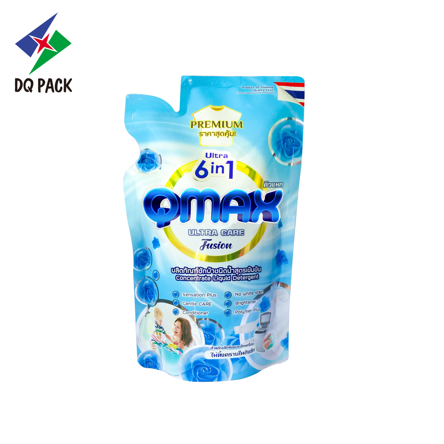 Custom Logo Design PET Stand-up Pouch Chemical Packaging Gravure Printing Detergent Shower Gel Liquid Soap Shampoo Packaging