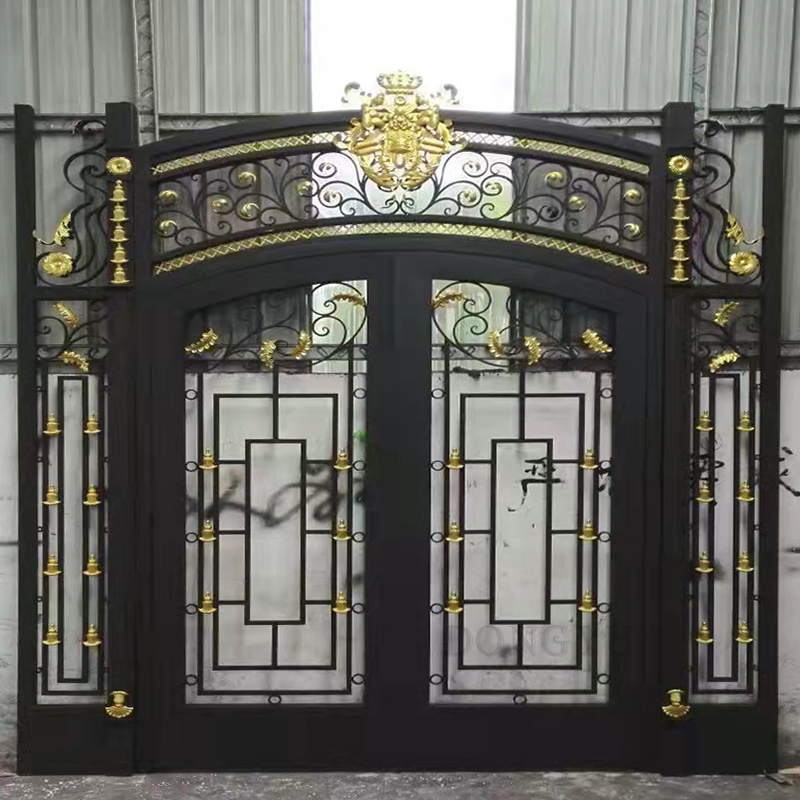 Luxury royal China factory manufactures outdoor exterior main wrought iron gate for the driveway