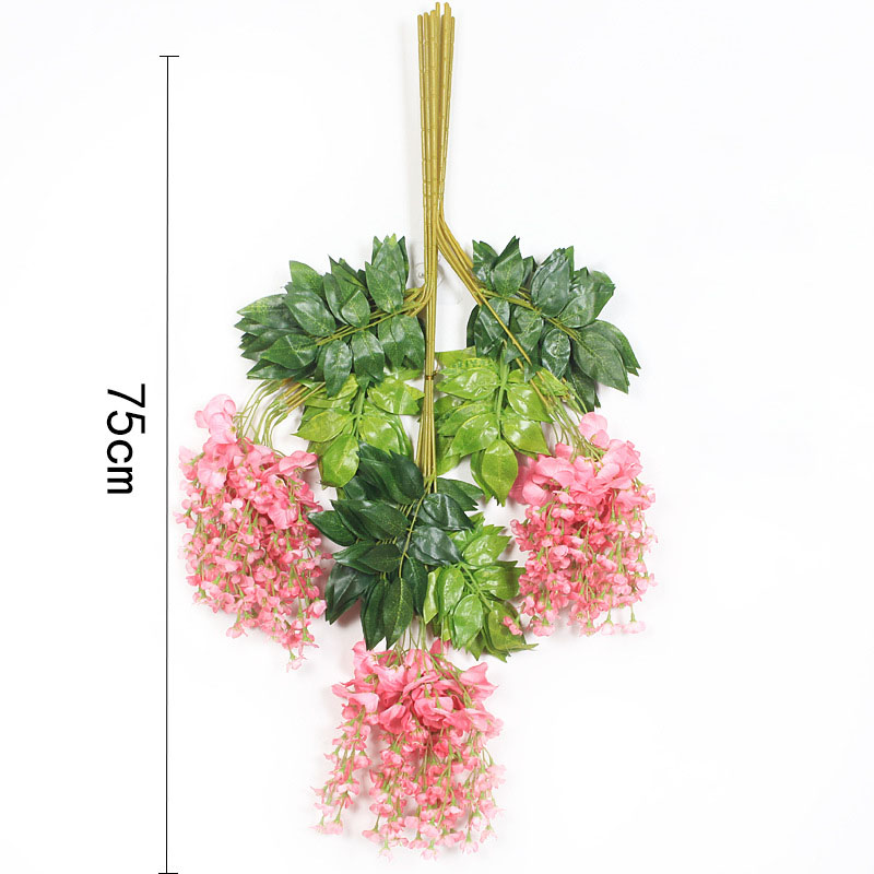 DREA 75cm plastic artificial flowers wisteria garland handing for wedding party garden Ceiling decoration