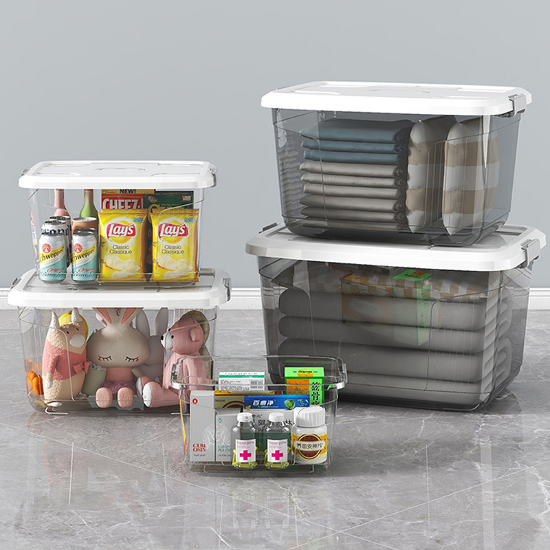 ZNST007 plastic boxes with lids home organization storage box with handle household