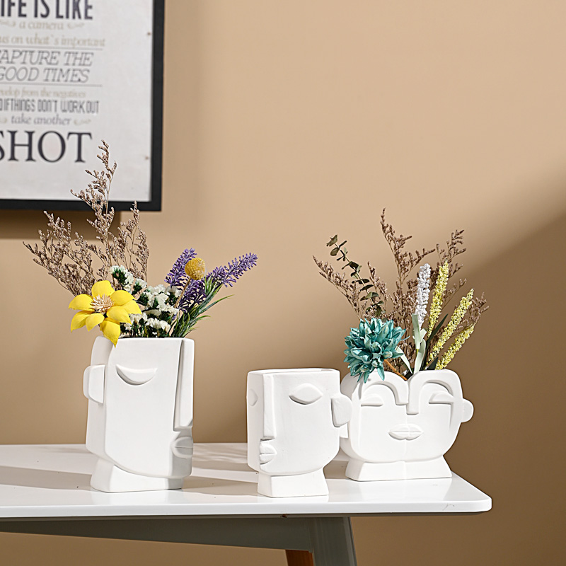 Factory Ceramic Home Decor Wedding Centerpieces Tall Vases Body White Sublimation Ornaments Bud Face Modern Vase
