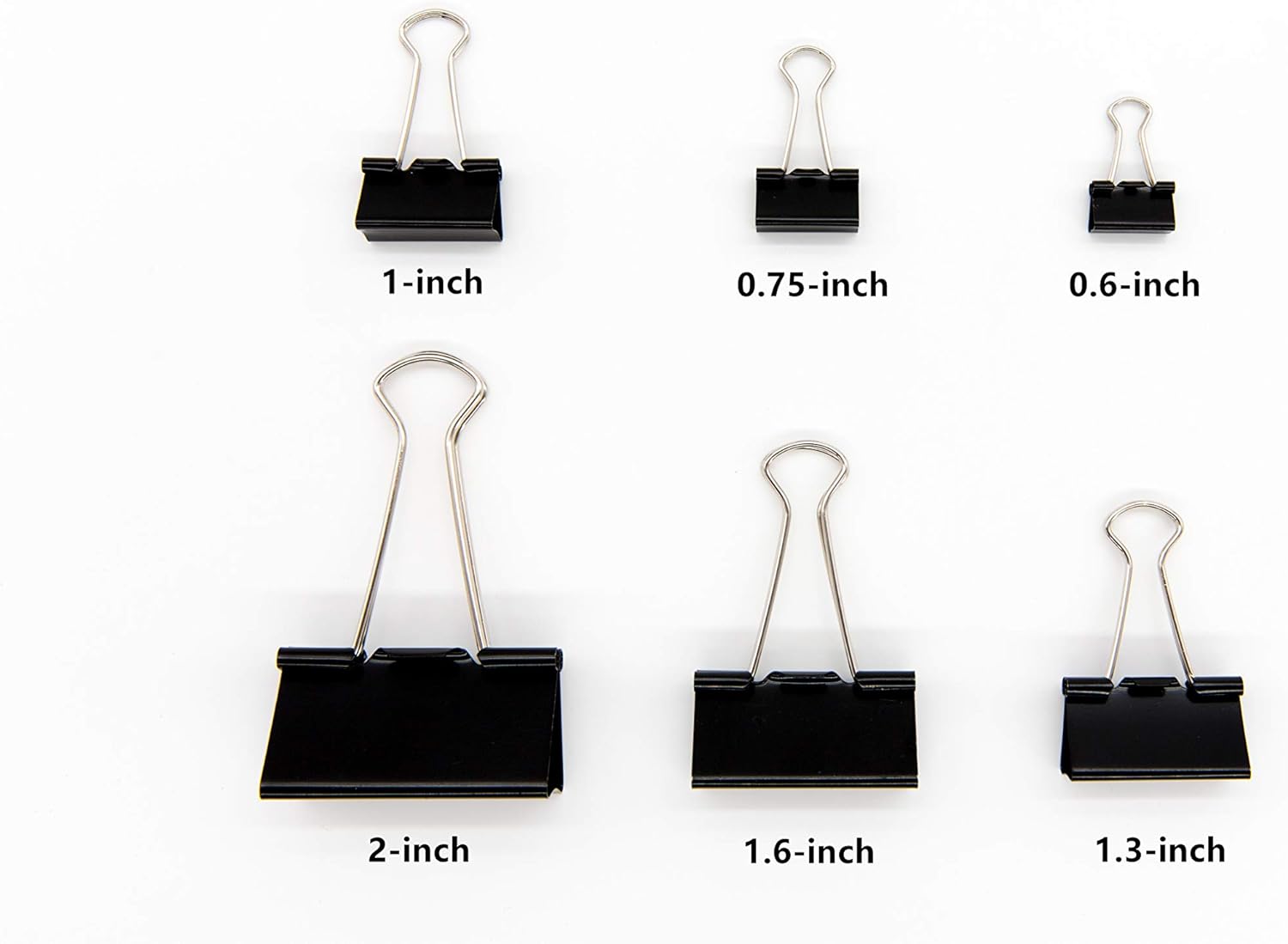New Paper Black Metal Binder Clips File Binder Clips Office School Stationery Paper Document Clips Grip Clamps 25MM