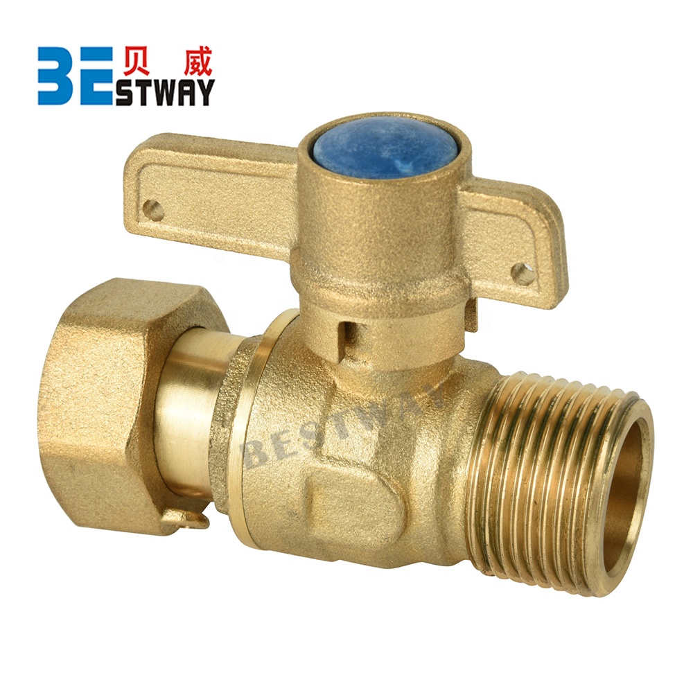 BWVA Lockable Brass Ball Valve For Water Meter
