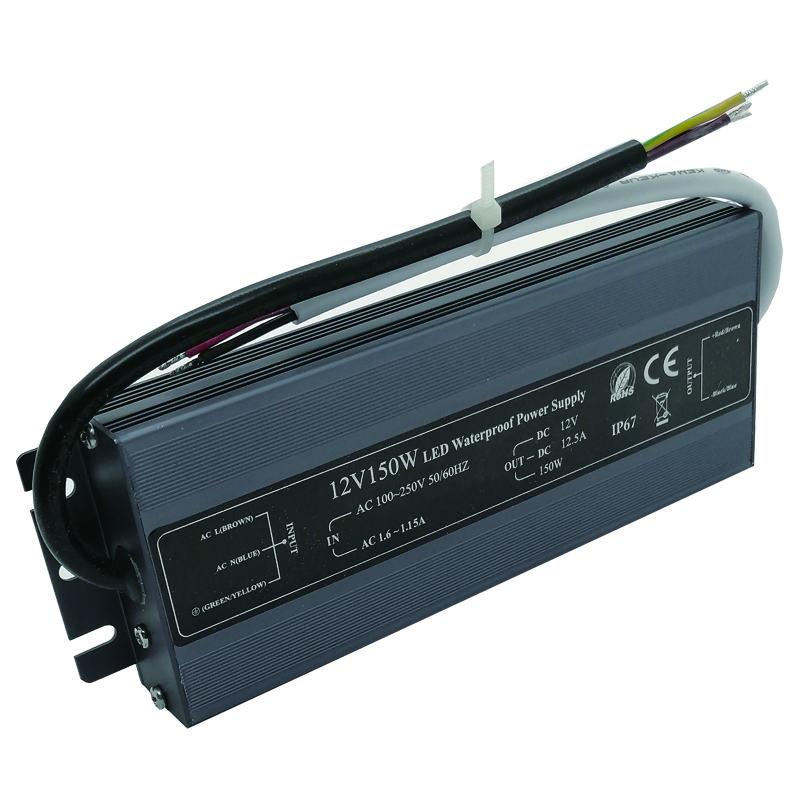 Best Quality 110V/220V IP67 12.5 Amp 12V 150W Fish Tank And Outdoor Led Light Waterproof Power Supply