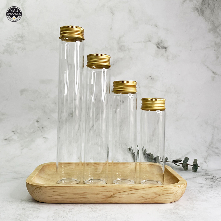 Custom logo test tube glass with screw lid