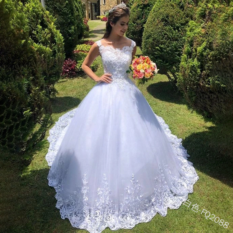 2021 High Quality White Vestido De Noiva Bridal Tulle Marriage Women Lace Wedding Dress Bridal Gown Mermaid White Wedding Dress