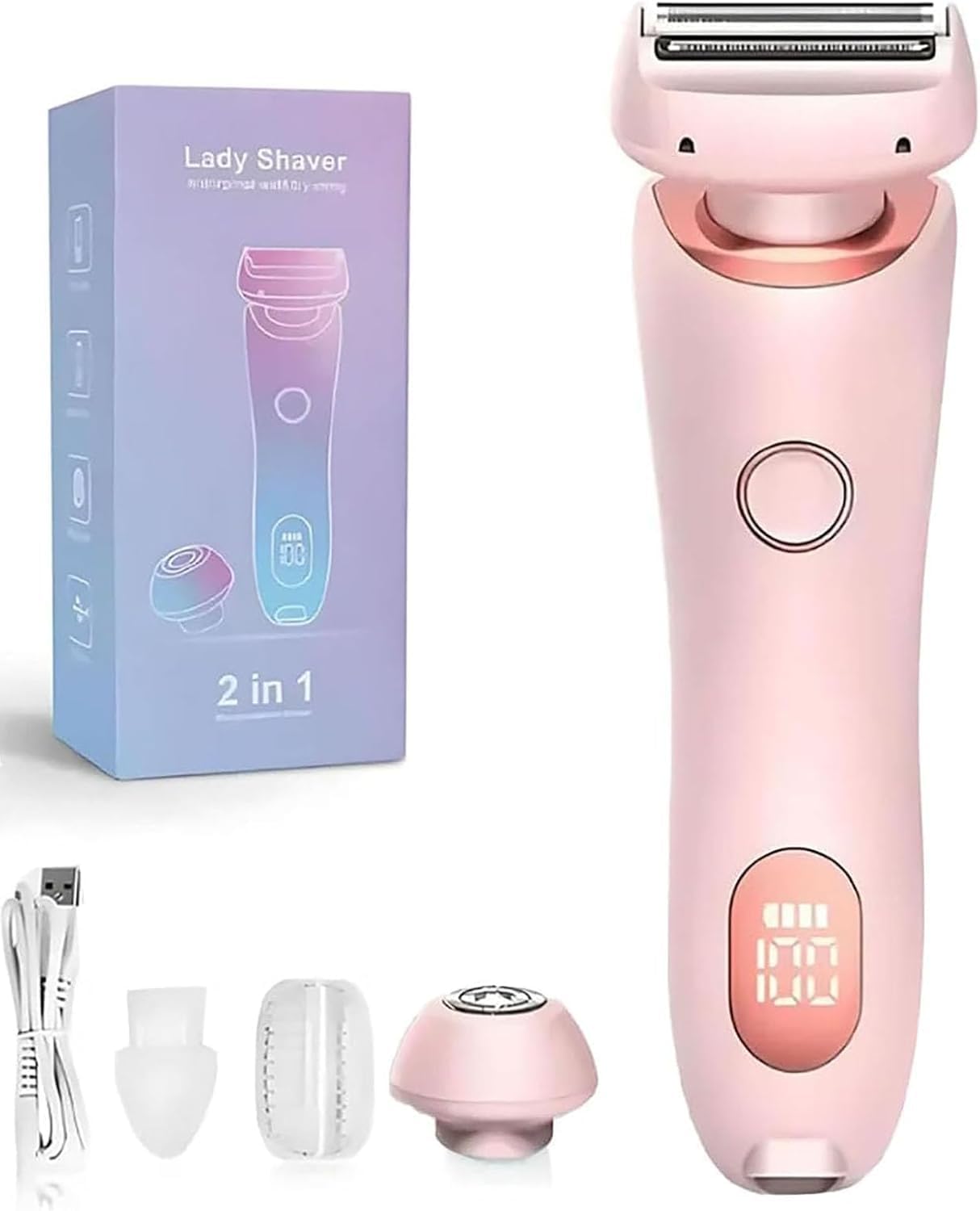 Ask For Discount 2 In 1 Wet Dry Electric Waterproof Razor Hair Removal Lady Shaver Trimmer For Bikini Leg Arm Underarm Area