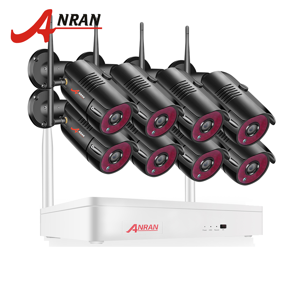 ANRAN 5MP Беспроводная CCTV 8-канальная 1920P Ночная безопасность домашняя беспроводная onvif ip-камера открытый Wifi Nvr комплект безопасности CCTV система