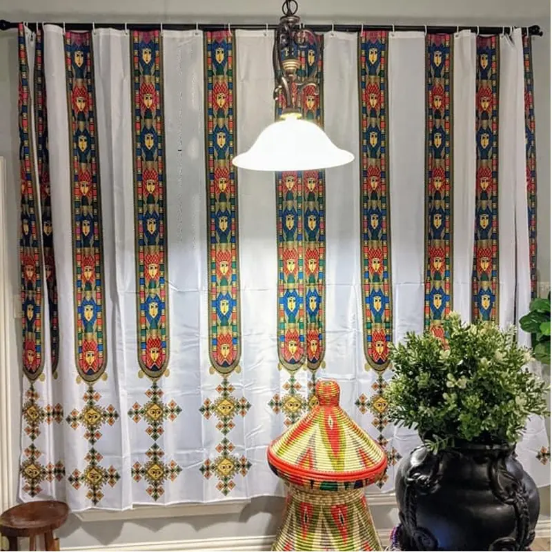 Ethiopian traditional design saba and telet Shower Curtain for Bathroom