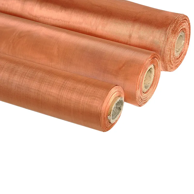 Faraday Cage Copper Infused Fabric 50 74 Micron Fine Red Copper Woven Mesh