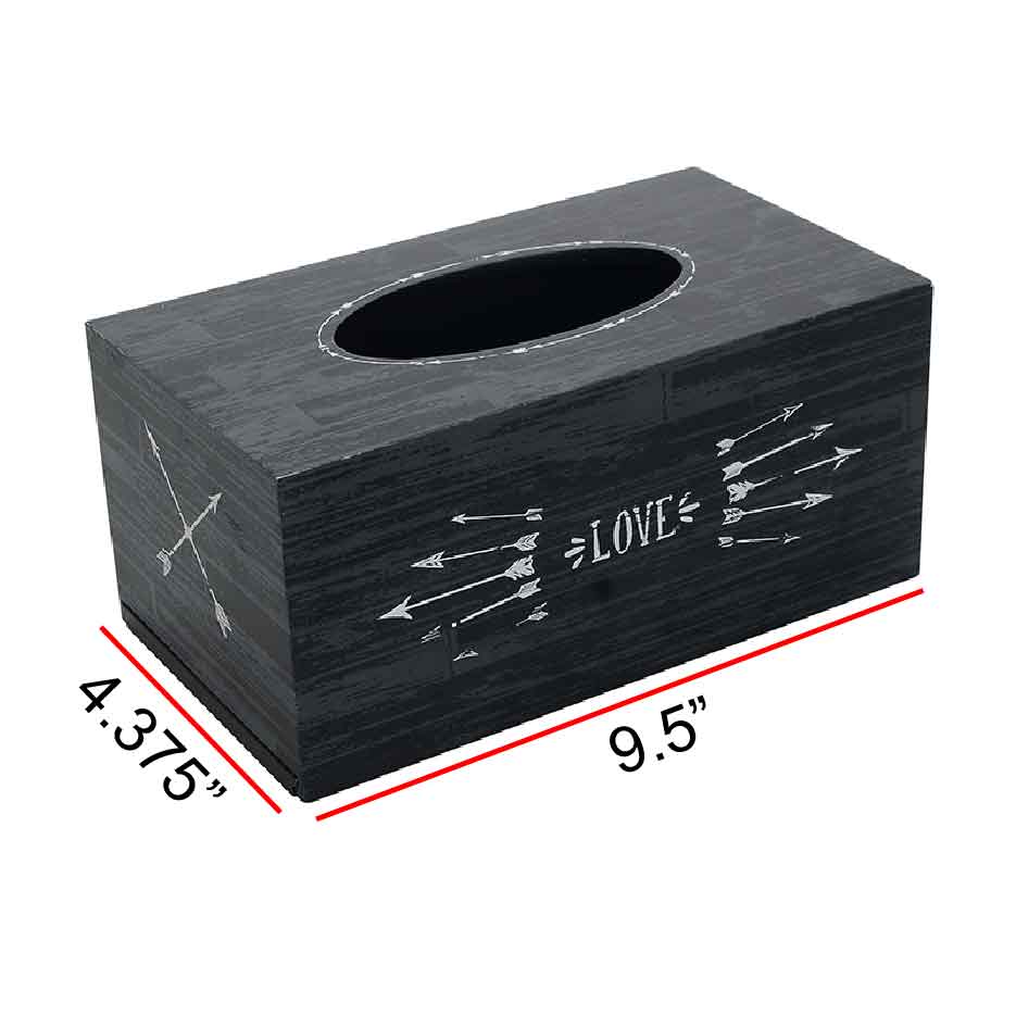 Rustic Black Torched Wood Bathroom Facial Tissue Box
