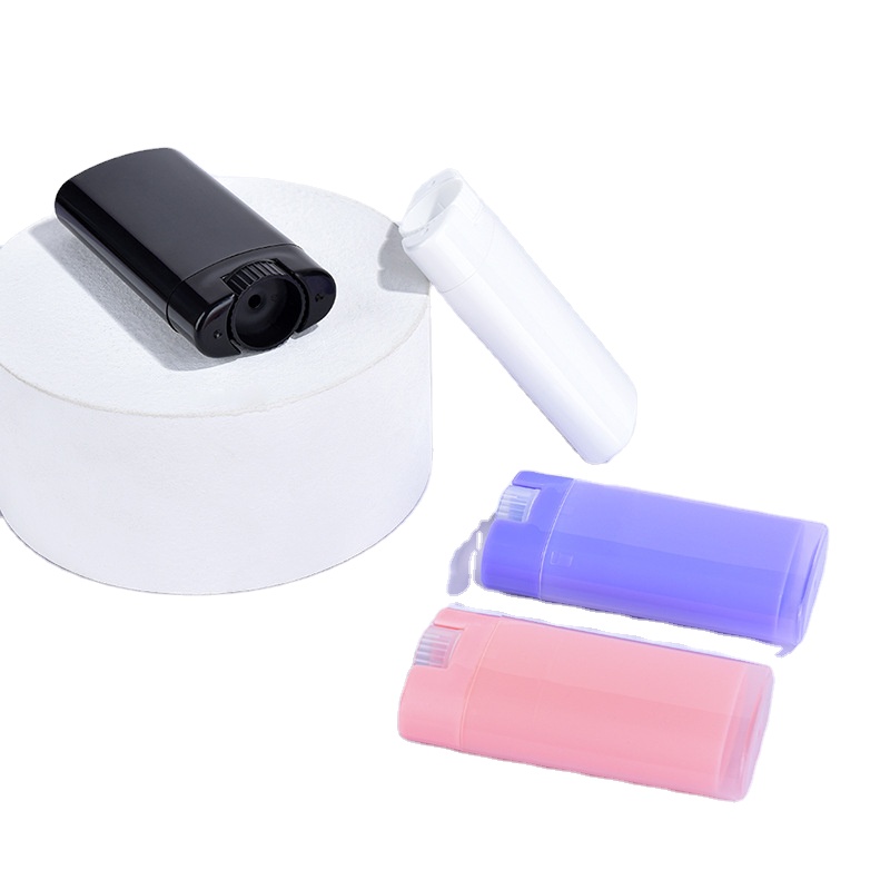 15 g oval deodorant plastic tube Daub type sunscreen stick plastic packaging oblate solid PP face cleanser stick lip balm tubes