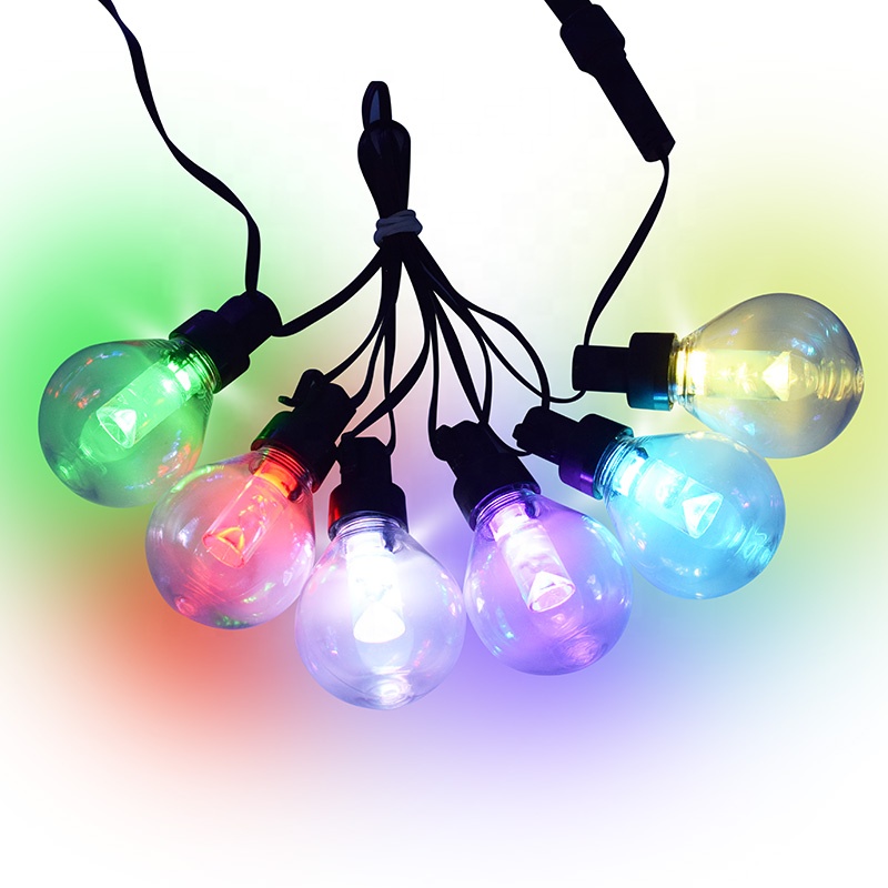 smart led string lights outdoor blue tooth APP IR Remote IP66 Globe ball G50 Bulb LED String decoration lighting RGB music sync