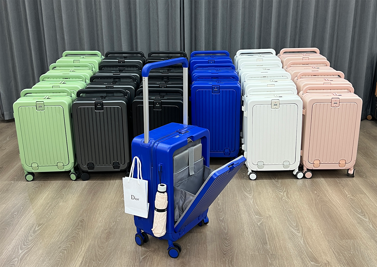 2024 New Multifunction trolley Case Water Proof Smart luggage With Usb Charging Port Suitcase With Cup Holder