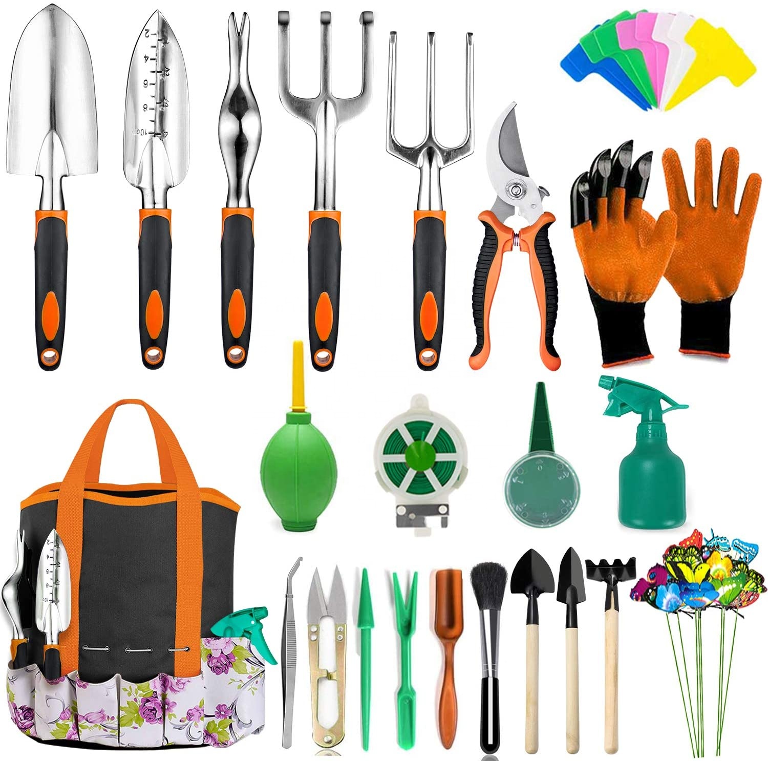 Customized 83 Pieces Manual Garden Tool Set of Succulent Kits and Heavy Duty Aluminum Alloy Gardening Tools