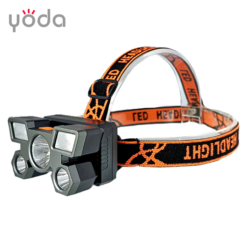 amazon plastic 18650 rechargeable 5 led flashlight headlamp