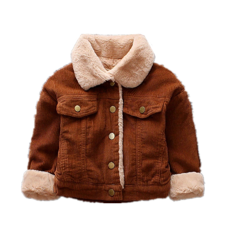 Newest Winter Baby Boy Cotton Long-sleeved Turn Down Collar Single Breasted Casual Jackets