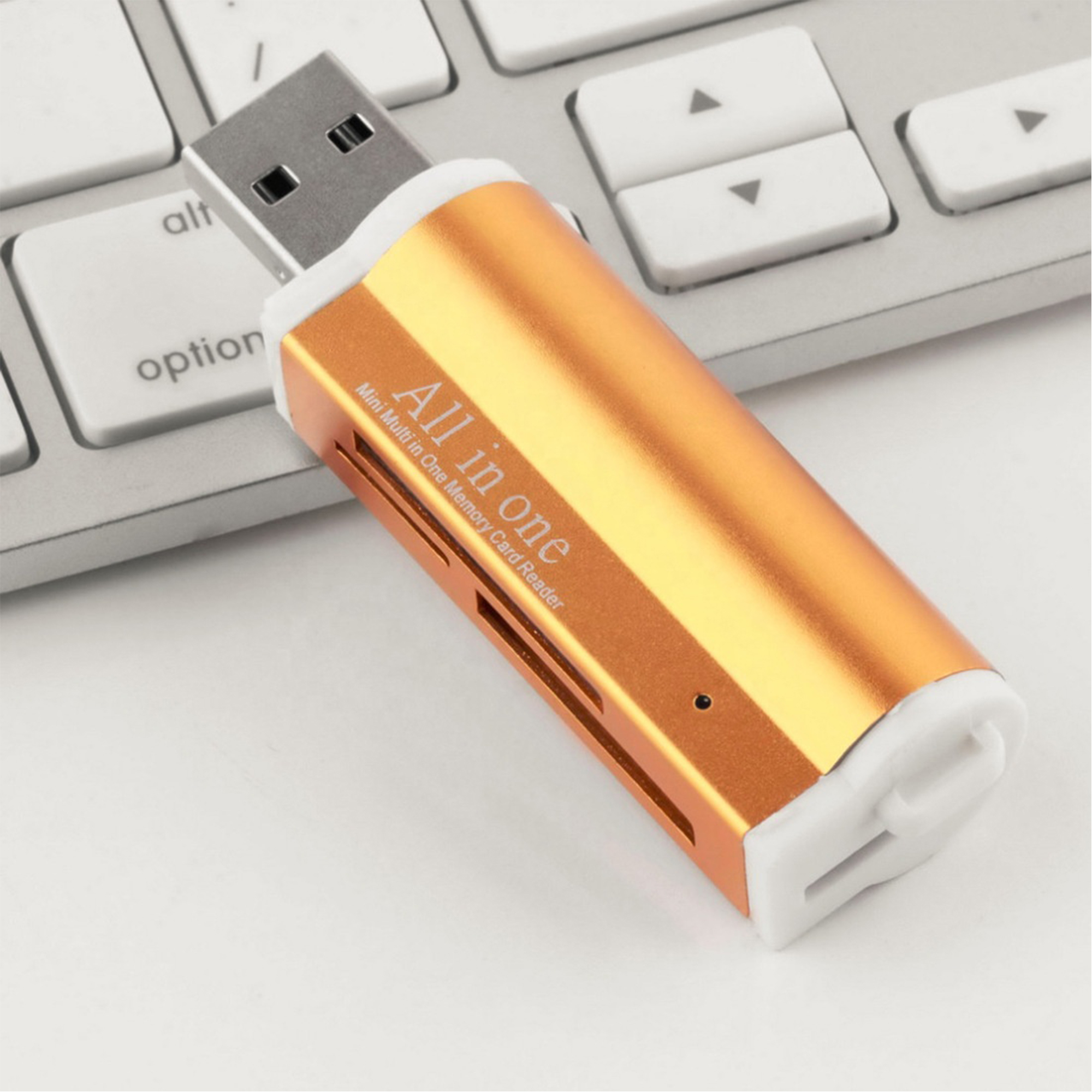 All In One Usb 2.0 Tf Sd Ms Mmc Flash Memory Card Reader Aluminum Alloy Smart Card Reader