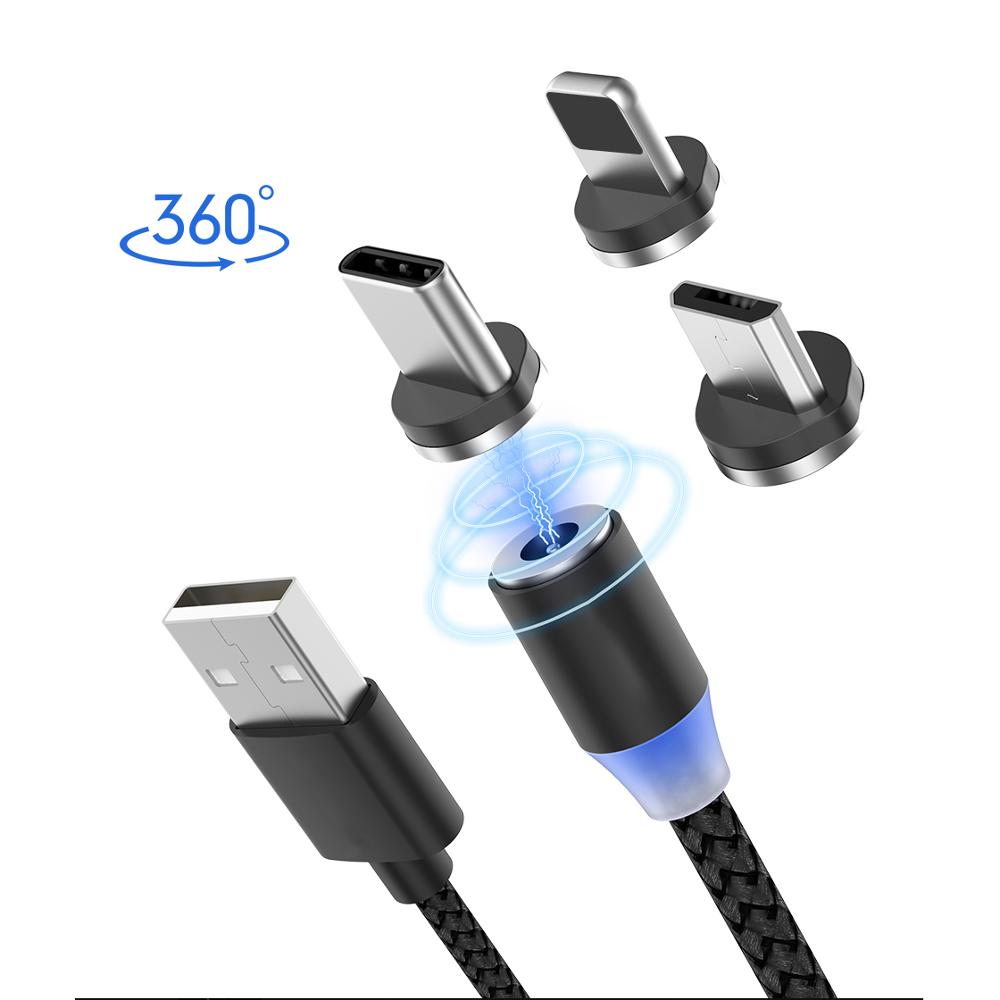 1 м Магнитный зарядный кабель Micro USB кабель для 11 Pro Max XR магнитное зарядное устройство USB Type C кабель светодиодный зарядный провод шнур для iPhone