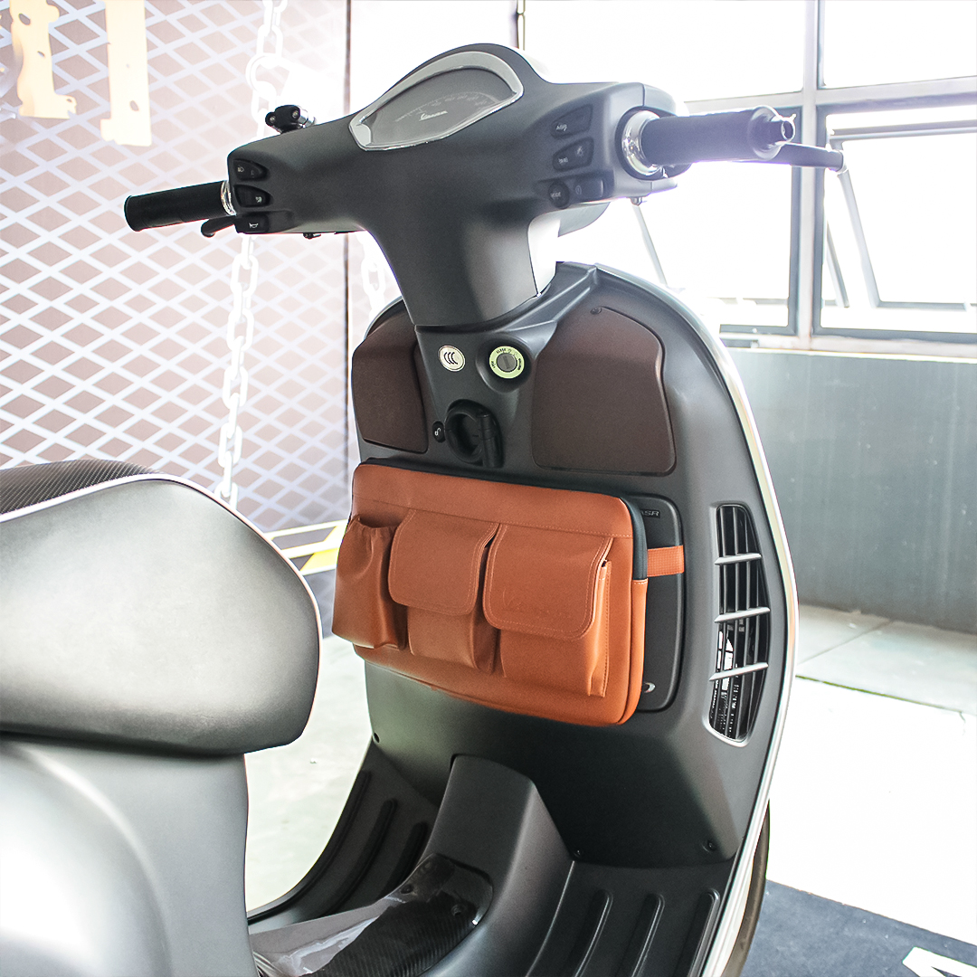 Brown For Vespa GTS300 GTS LX LXV Sprint lambretta Leather Bag Waterproof Front bag