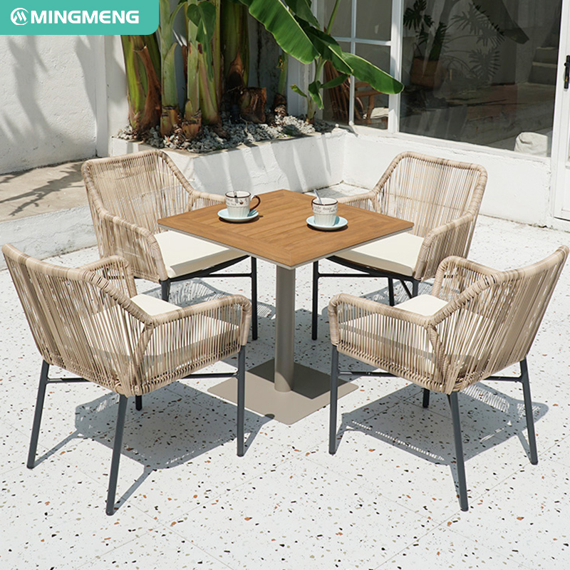 Factory Wholesale Outdoor Patio Garden Street Furniture Wooden Picnic Table And Teslin Chair