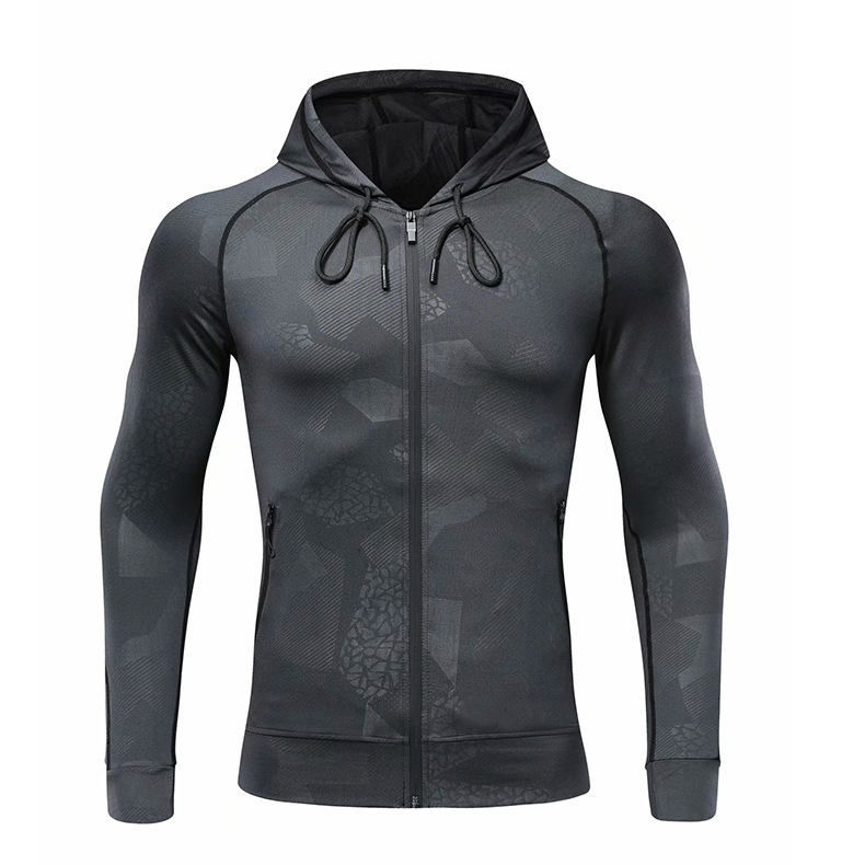 2022 spring and autumn sports jacket hooded zipper running fitness clothes hoodie training clothes men's coats