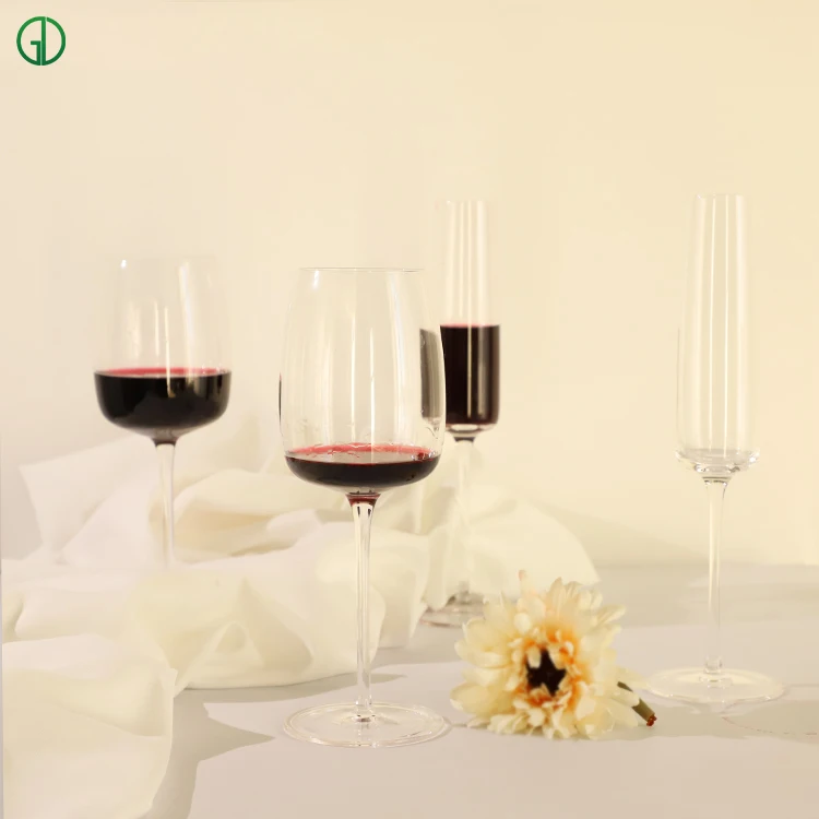 Customizable Logo Luxury Retro Clear Crystal Wine Glasses with Stem for Drinking Red White Cabernet Wine as Gifts