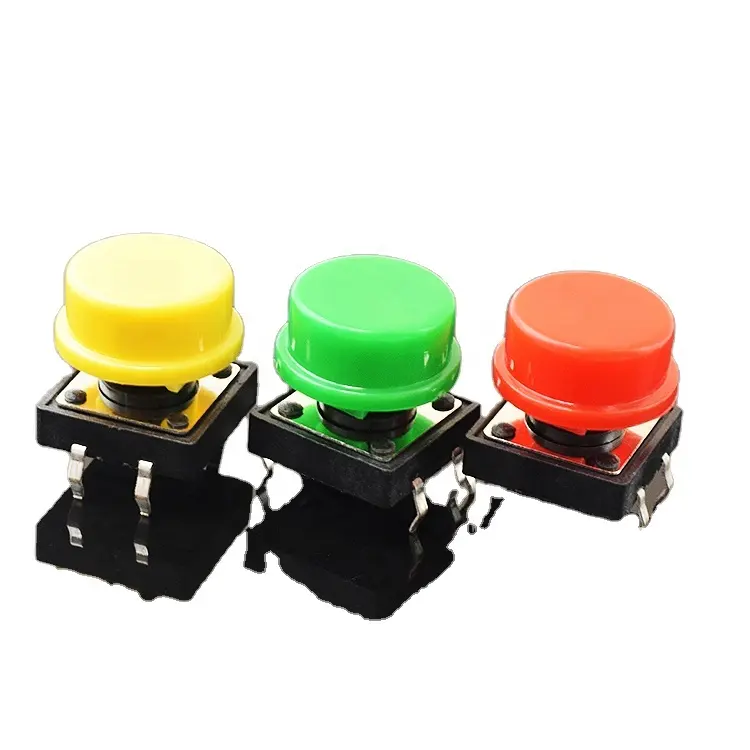 Tactile switch hat 12*12*7.3 Yellow/Red/Green hat for 12X12 tactile switch with square head