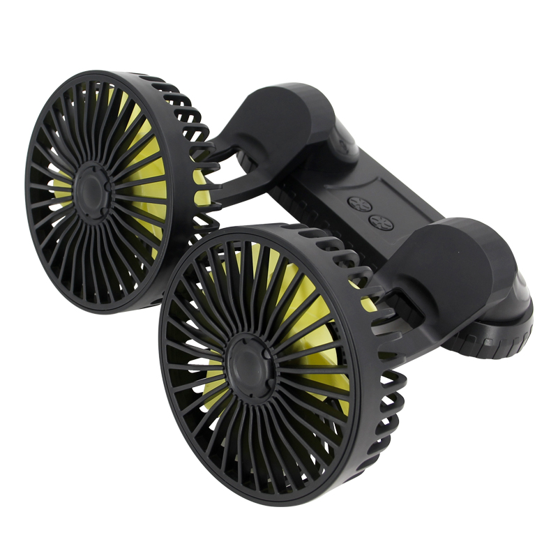 Dual headed car fan 12V other interior accessories car cooling fan air cooler vent D/C 24v USB free adjust rotation F404