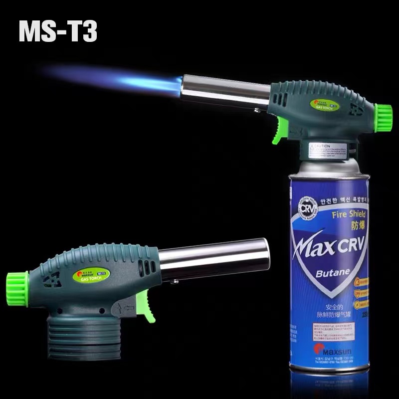 Cooking Gas butane Torch Burner Multiple Function Flame Gun 360 degree swivels hand held outdoor BBQ heating Gas Torch MS-T3