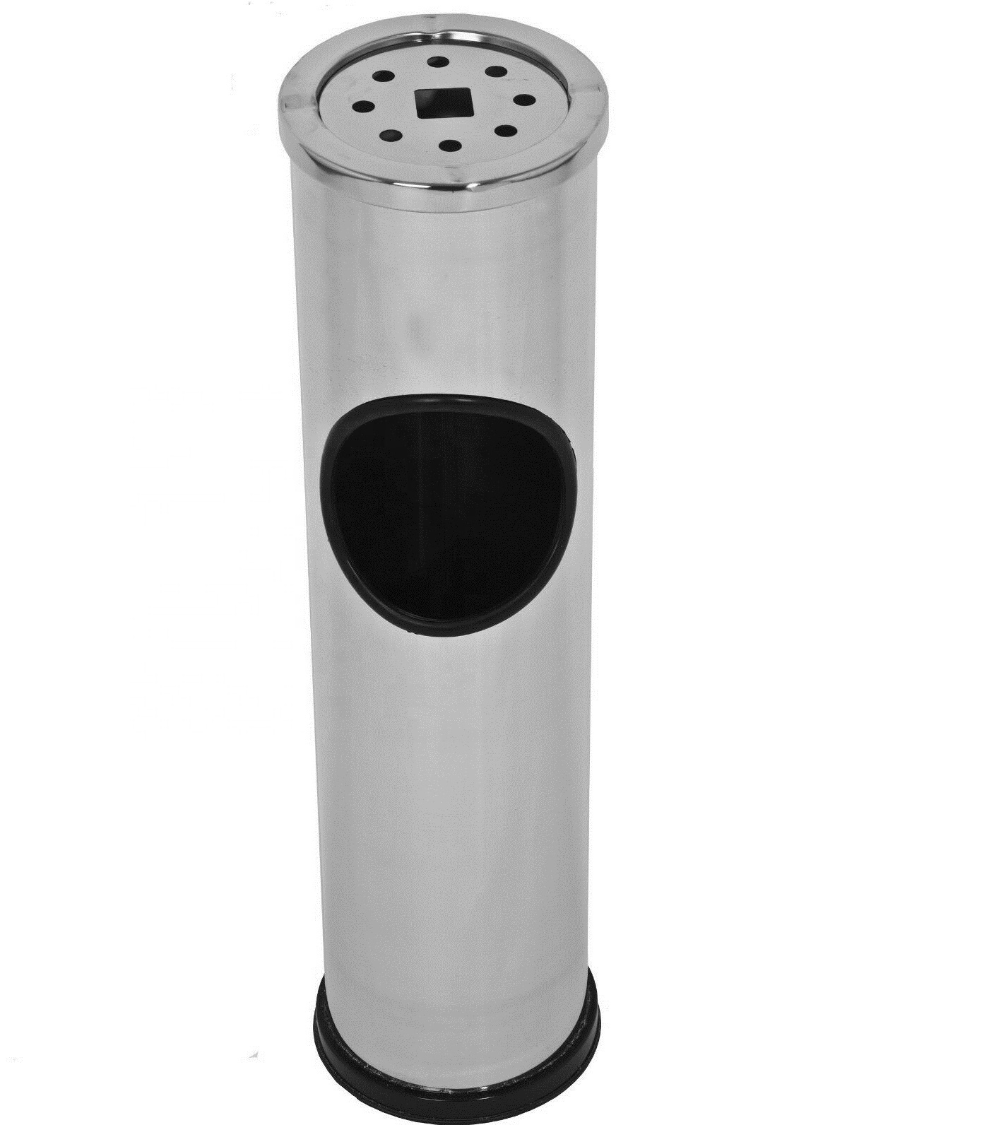 7L Mirrror Ashtray Bin Round Shape Metal Stainless Steel Storage Bin Wholesale Standing Ashtray Bin
