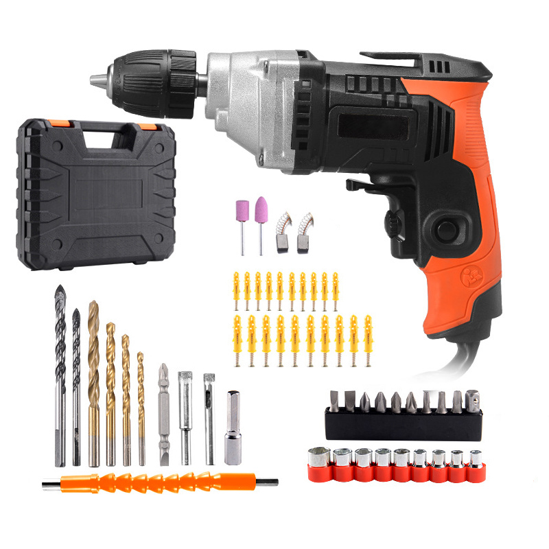 R-VDZ40-8 1380w 10mm Electric Power Drill Kit Hand Tools Household Tools Set Corded Small Drill Set Impact Drill Set