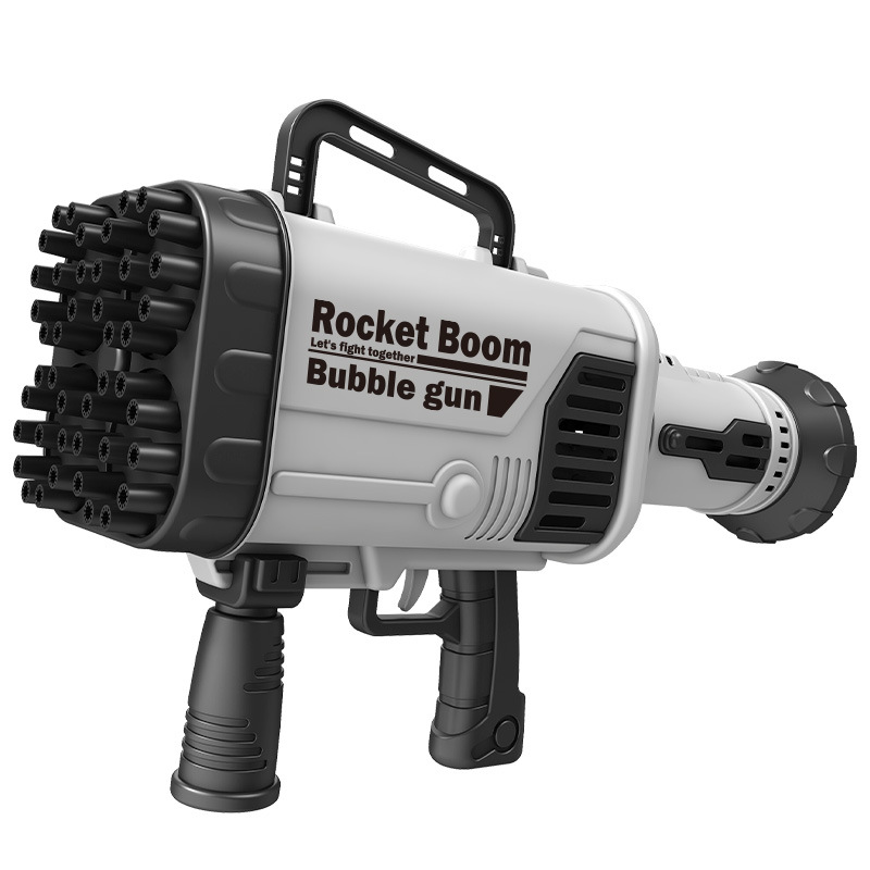 Amazon hot sale automatic rocket gun toy launcher plastic bubble gun large soap bubble water bubble machine