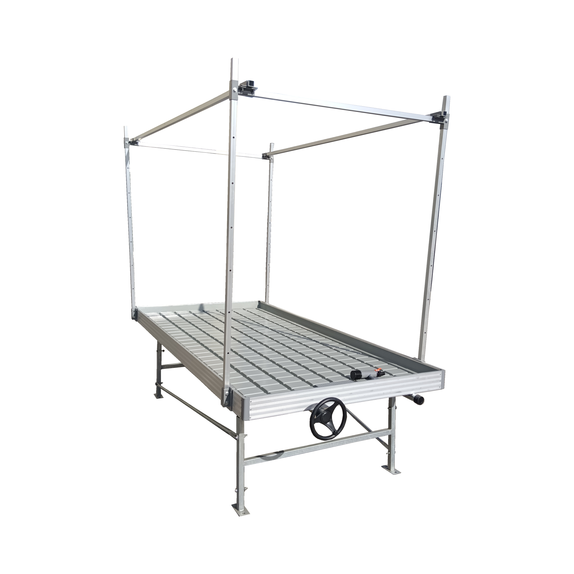 China factory supplies vertical farm agricultural equipment rolling hydroponic table Vertical growing rack Tidal and flood tray